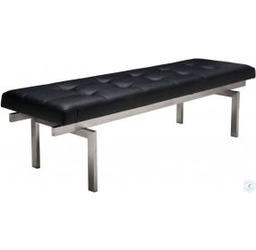 Louve Large Black and Silver Metal Occasional Bench