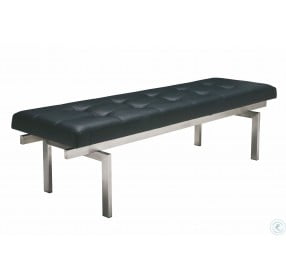 Louve Small Black and Silver Metal Occasional Bench