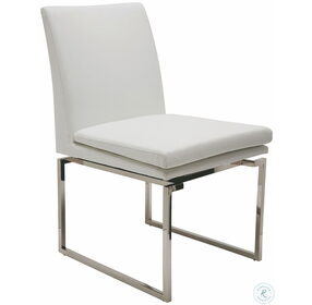 Savine White Naugahyde Dining Chair