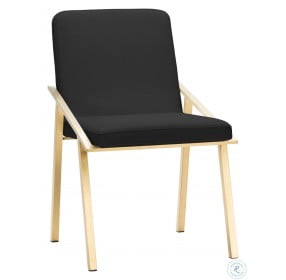 Nika Black and Gold Stainless Steel Dining Chair