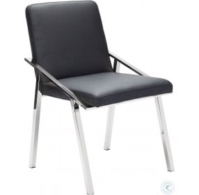 Nika Black and Silver Metal Dining Chair