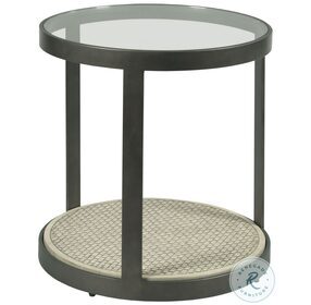 Hidden Treasures Black And White Concrete Round End Table