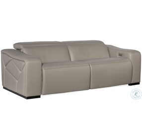 Opal Sorrento Dove Leather Power Reclining Loveseat with Power Headrest