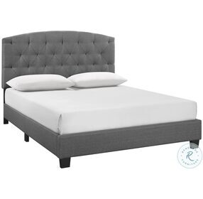 HM1863GYF-1 Gray Full Upholstered Panel Bed In A Box
