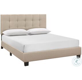 HM1879BEF-1 Beige Full Upholstered Panel Bed In A Box