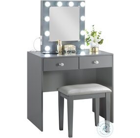 HM7878GY-15 Grey Vanity And Stool