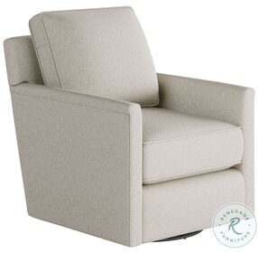 Basic Wool Off White Straight Arm Swivel Glider Chair