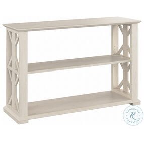 Homestead Linen White Oak Console Table with Shelves