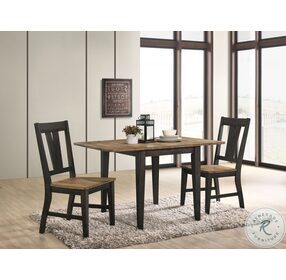 Harper Brushed Brown and Pecan 50" Drop Leaf Extendable Dining Room Set
