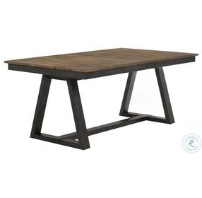 Harper Brushed Brown and Pecan Trestle Extendable Dining Table