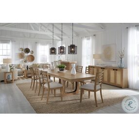 Escape Glazed Natural Oak 84" Extendable Dining Room Set