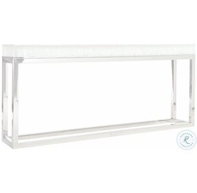 Arctic Clear And Polished Stainless Steel Console Table