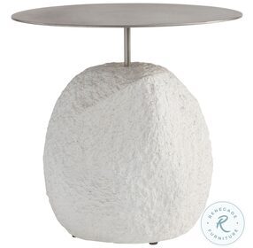 Trianon Quarry Faux Stone And Argent Side Table