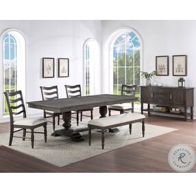 Hutchins Dusty Espresso Extendable Dining Room Set