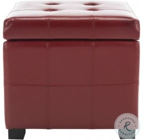Maiden Red Square Tufted Ottoman