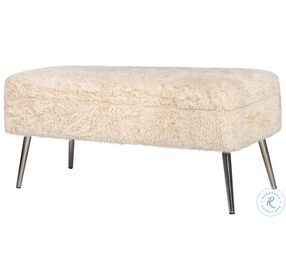 Huggy Sand Upholstered Storage Bench