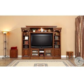 Hayes Antique Vintage Pecan 4 Piece Small Entertainment Wall