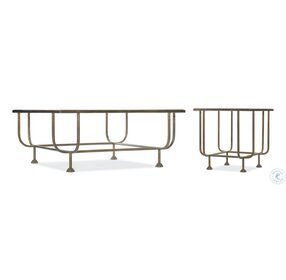 Commerce And Market Bronze Metal Kiara Square Occasional Table Set