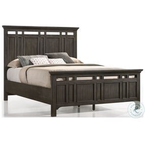 Hawthorne Brushed Charcoal Queen Panel Bed