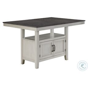 Hyland Stone Gray And Charcoal Extendable Counter Height Dining Table