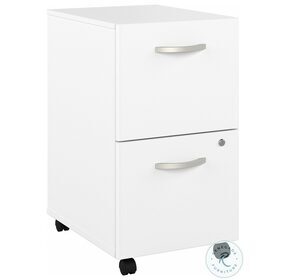 Hybrid White 2 Drawer Mobile File Cabinet