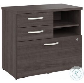 Hybrid Storm Gray Office Storage Cabinet with Drawers and Shelves