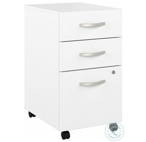 Hybrid White 3 Drawer Mobile File Cabinet