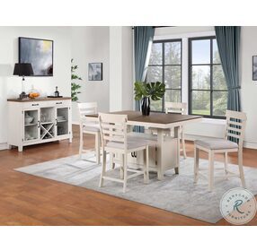 Hyland Milk And Honey Extendable Counter Height Dining Room Set