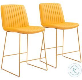 Mode Yellow Counter Height Stool Set of 2