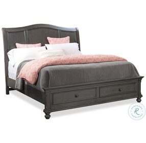 Oxford Peppercorn King Sleigh Storage Bed