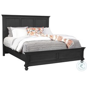 Oxford Rubbed Black King Panel Bed