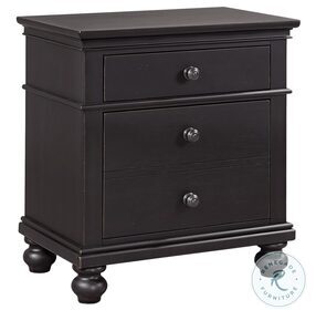 Oxford Rubbed Black 2 Drawer Nightstand