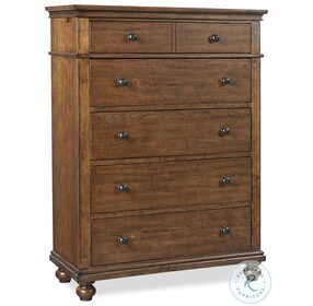 Oxford Whiskey Brown 5 Drawer Chest