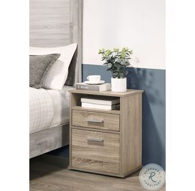 Cessna Taupe 2 Drawer Nightstand