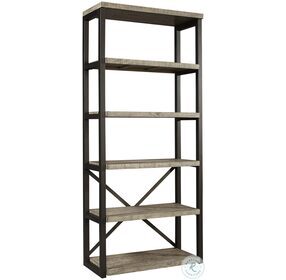 Grayson Cinder Grey Distressed Open Display Bookcase