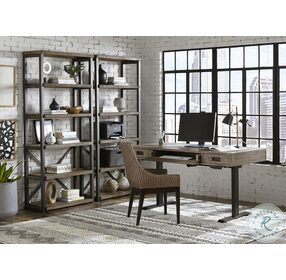 Grayson Cinder Distressed Grey 60" Adjustable Lift Top Home Office Set