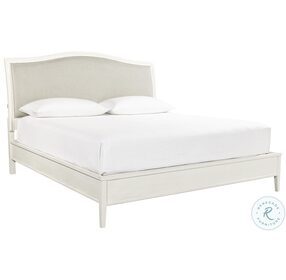 Charlotte White King Upholstered Low Profile Bed