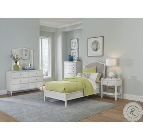 Charlotte White Youth Upholstered Low Profile Bedroom Set