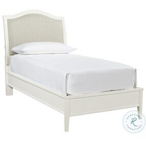 Charlotte White Twin Upholstered Low Profile Bed