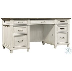 Caraway Aged Ivory 66" Executive Desk