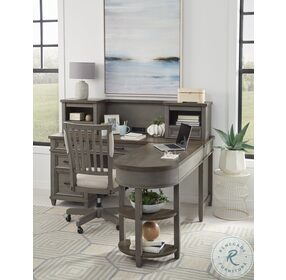 Caraway Aged Slate L Shaped Home Office Set with Hutch