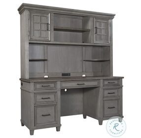Caraway Aged Slate Credenza with Hutch