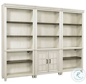 Caraway Aged Ivory 3 Piece Bookcase Wall
