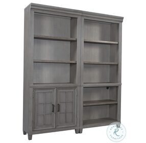 Caraway Aged Slate 2 Piece Bookcase Wall