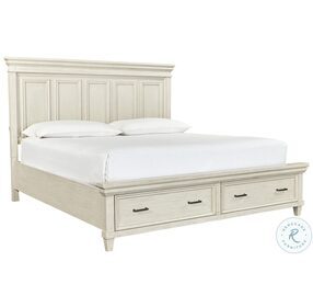 Caraway Aged Ivory Queen Estate Storage Panel Bed