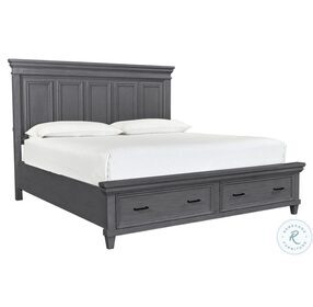 Caraway Aged Slate Queen Estate Storage Panel Bed