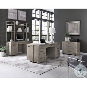 Platinum Gray Linen 66" Executive Home Office Set