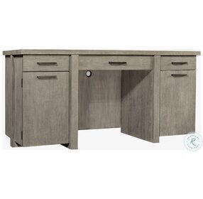 Platinum Gray Linen Credenza Desk