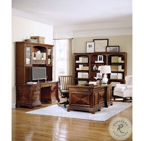 Hawthorne Carmel Brown 66" Curved Executive Home Office Set