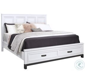 Hyde Park White King Panel Storage Bed